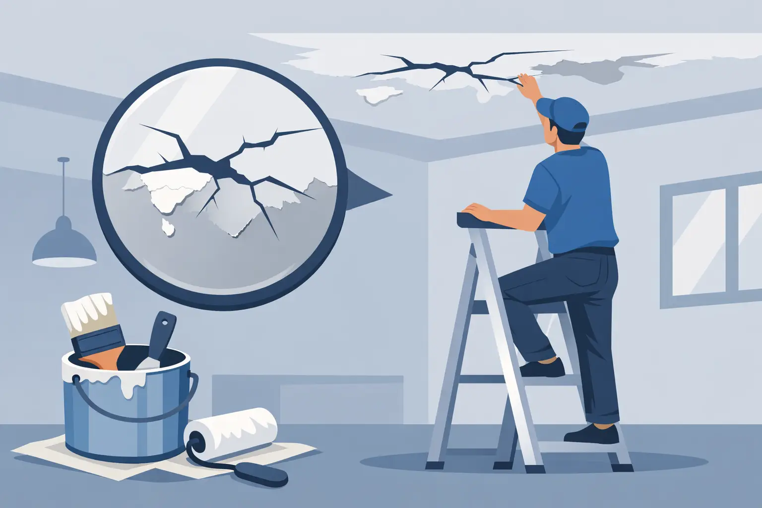 Cracked Ceiling Paint - Find Moisture Causes Before Repainting